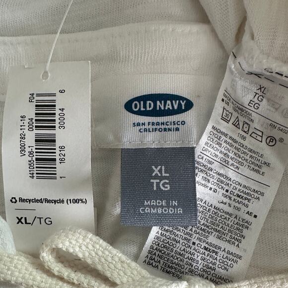 NWT Gap Relaxed Slub Knit Lace Up Top XL 100 Cotton Shirt Boho Coastal Beachy - Picture 7 of 8